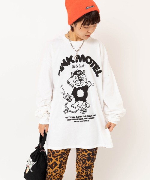 RNA(アールエヌエー)の「M2633 PINKMOTEL ベアープリントロンT(Tシャツ/カットソー・レディース・ピンク/ホワイト/ブラック・MEDIUM)」の4枚目の写真