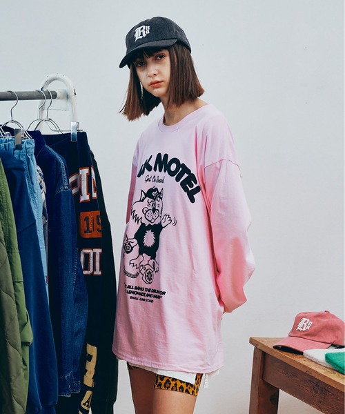 M2633 PINK MOTEL ベアープリントロンT（Tシャツ/カットソー）｜RNA