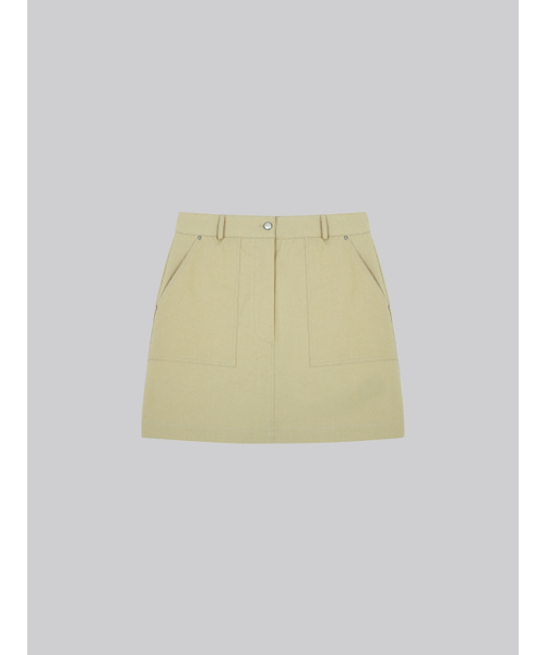 FRIVER07(フリバー07)の「Signature cotton mini skirt_Beige(スカート・レディース・Beige・SMALL/MEDIUM)」の2枚目の写真