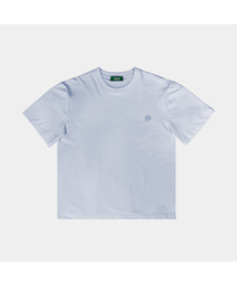 ベーシッククローバーワッペンデイリーTシャツ_ブルー
