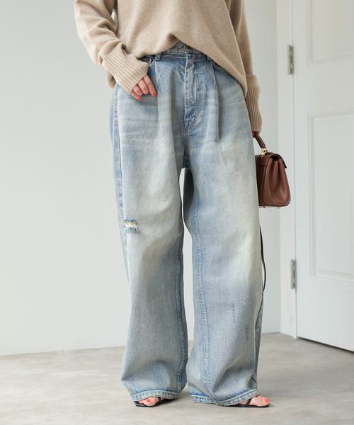Spick & Span（スピックアンドスパン）の「《WEB限定 / 追加》5 1/2 TUCKBARREL DENIM（デニムパンツ・レディース・ブルー系その他/サックスブルー・28/27）」の15枚目の写真