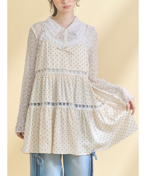 merry jenny(メリージェニー)の「dotベビードール(ワンピース・レディース・ブラック/アイボリー・FREE)」の2枚目の写真