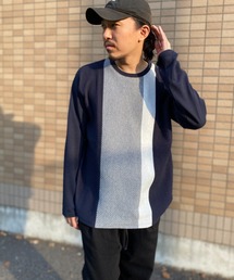 NO NEED（ノーニード）の「ブロックスジャカードクルーネック（Tシャツ/カットソー）」