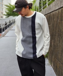 NO NEED（ノーニード）の「ブロックスジャカードクルーネック（Tシャツ/カットソー）」