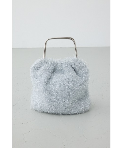 AZUL by moussy(アズールバイマウジー)の「ラメシャギーメタルハンドルバッグ【着用画像あり】(ショルダーバッグ・レディース・ブラック/シルバー・FREE)」の7枚目の写真