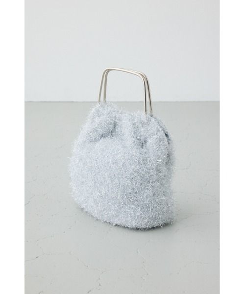 AZUL by moussy(アズールバイマウジー)の「ラメシャギーメタルハンドルバッグ【着用画像あり】(ショルダーバッグ・レディース・ブラック/シルバー・FREE)」の10枚目の写真