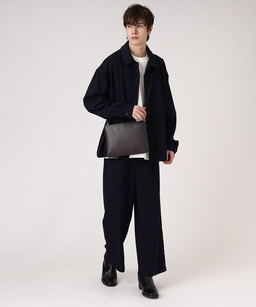 tk.TAKEO KIKUCHI（ティーケータケオキクチ）の「【WEB限定】レザー2WAYサコッシュバッグ（ショルダーバッグ・メンズ・ネイビー/ダークブラウン/ブラック・00）」の18枚目の写真