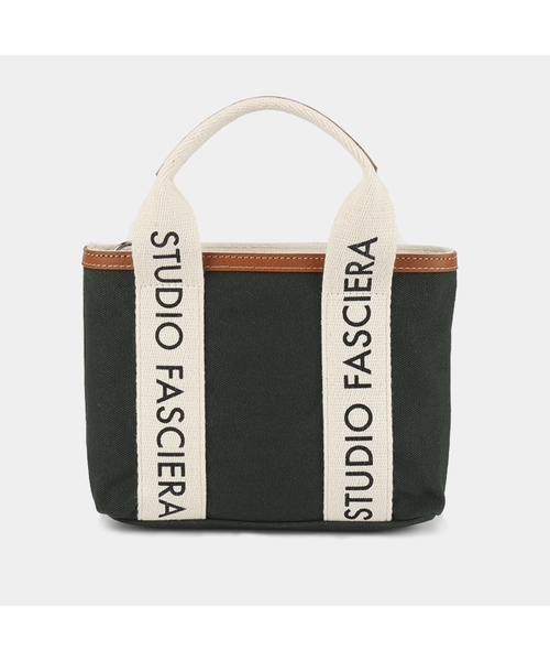 FASCIERA(ファシエラ)の「レタリングキャンバスミニバッグ_バルカン05(メッセンジャーバッグ・レディース・ダークグリーン/ダークネイビー/ダークオレンジ・FREE)」の1枚目の写真