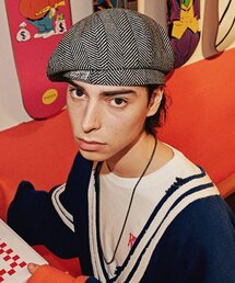 SLEEPYSLIP（スリーピースリップ）の「[unisex]BD HERRINGBONE BLACK NEWSBOY CAP（ハンチング/ベレー帽）」