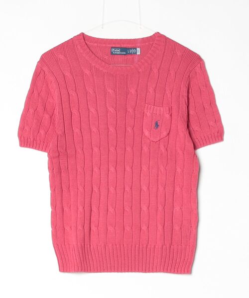 ケーブルニット コットン ショートスリーブ セーター（ニット/セーター