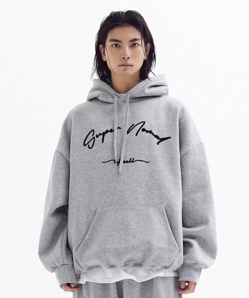Super Normal Balloon Over Fleece Hood Melange Gray