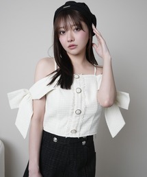 LIPSERVICE | サイドリボンオフショルトップス(Tシャツ/カットソー)