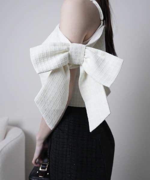 LIPSERVICE（リップサービス）の「サイドリボンオフショルトップス（Tシャツ/カットソー・レディース・ブラック/ピンク/アイボリー/その他1/ブルー・FREE）」の8枚目の写真