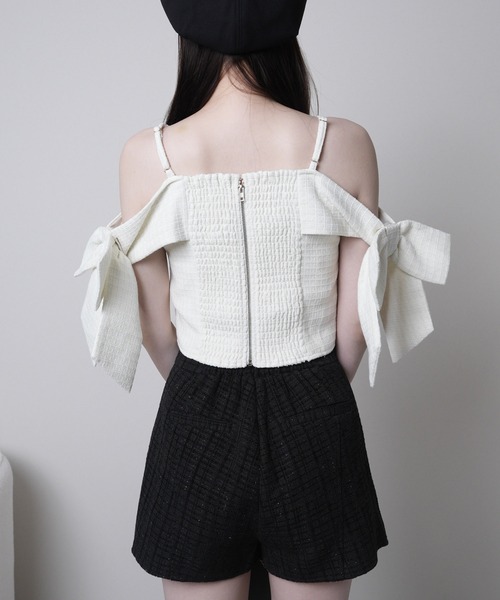 LIPSERVICE（リップサービス）の「サイドリボンオフショルトップス（Tシャツ/カットソー・レディース・ブラック/ピンク/アイボリー/その他1/ブルー・FREE）」の9枚目の写真