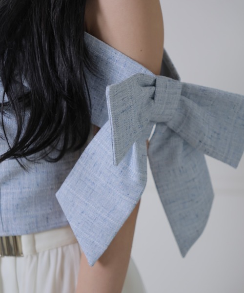 LIPSERVICE（リップサービス）の「サイドリボンオフショルトップス（Tシャツ/カットソー・レディース・ブラック/ピンク/アイボリー/その他1/ブルー・FREE）」の18枚目の写真