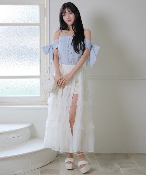 LIPSERVICE（リップサービス）の「サイドリボンオフショルトップス（Tシャツ/カットソー・レディース・ブラック/ピンク/アイボリー/その他1/ブルー・FREE）」の20枚目の写真