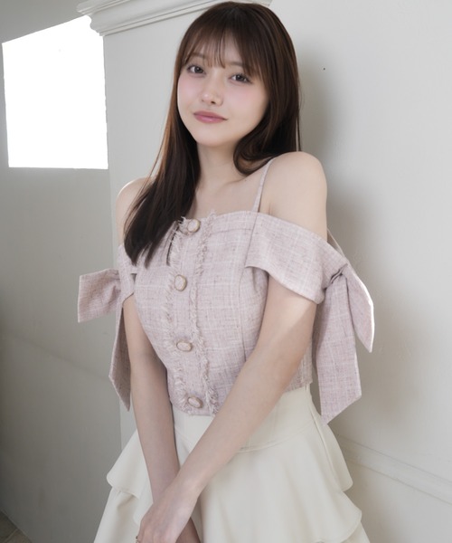 LIPSERVICE（リップサービス）の「サイドリボンオフショルトップス（シャツ/ブラウス・レディース・ブラック/ピンク/アイボリー/その他1/ブルー・FREE）」の21枚目の写真