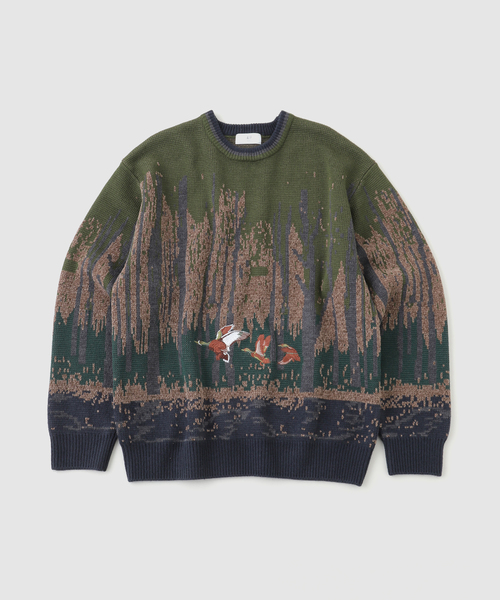 417 EDIFICE（フォーワンセブンエディフィス）の「アニマルモチーフニット（ニット/セーター・メンズ・ブラウン/カーキ・LARGE/MEDIUM）」の2枚目の写真