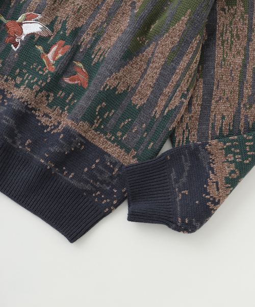 417 EDIFICE（フォーワンセブンエディフィス）の「アニマルモチーフニット（ニット/セーター・メンズ・ブラウン/カーキ・LARGE/MEDIUM）」の4枚目の写真