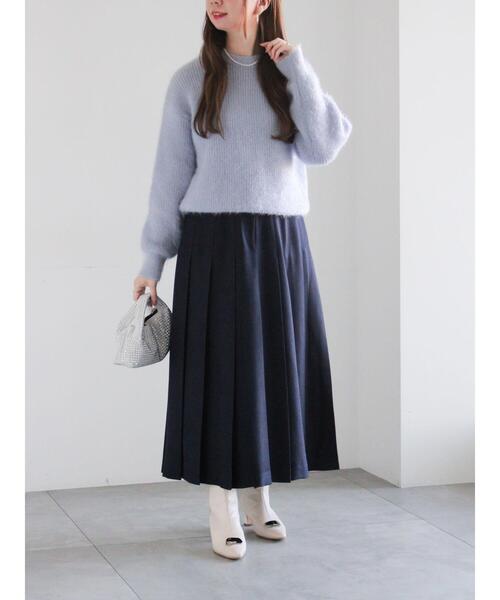 Te chichi(テチチ)の「チェックアソートロングプリーツスカート(スカート・レディース・グレー/ネイビー/オレンジ/オフホワイト・F)」の5枚目の写真