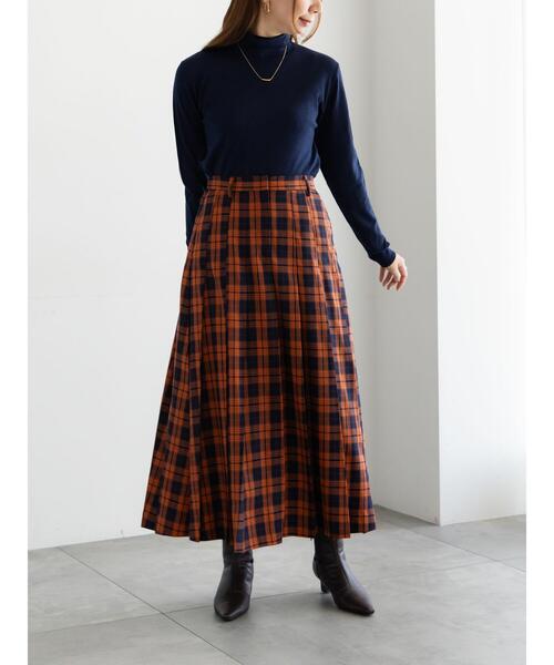 Te chichi(テチチ)の「チェックアソートロングプリーツスカート(スカート・レディース・グレー/ネイビー/オレンジ/オフホワイト・F)」の13枚目の写真