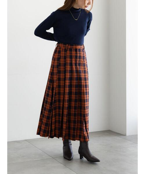 Te chichi(テチチ)の「チェックアソートロングプリーツスカート(スカート・レディース・グレー/ネイビー/オレンジ/オフホワイト・F)」の14枚目の写真