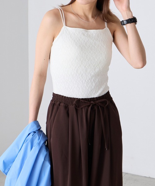 BONLECILL（ボンルシール）の「カップ付き総レースキャミソール（キャミソール・レディース・アイボリー/ブラック・S/M/L）」の6枚目の写真