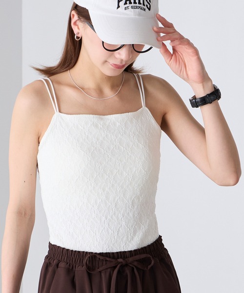 BONLECILL（ボンルシール）の「カップ付き総レースキャミソール（キャミソール・レディース・アイボリー/ブラック・S/M/L）」の9枚目の写真