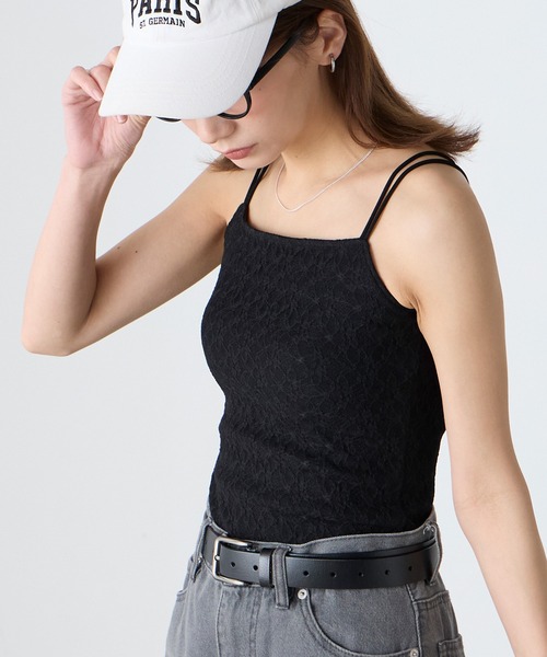 BONLECILL（ボンルシール）の「カップ付き総レースキャミソール（キャミソール・レディース・アイボリー/ブラック・S/M/L）」の15枚目の写真