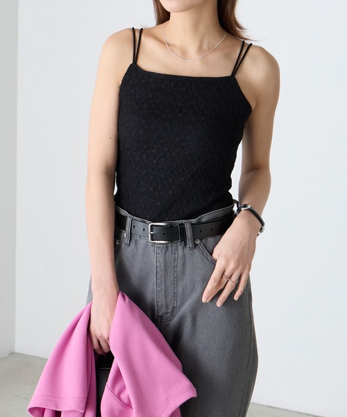 BONLECILL（ボンルシール）の「カップ付き総レースキャミソール（キャミソール・レディース・アイボリー/ブラック・S/M/L）」の17枚目の写真