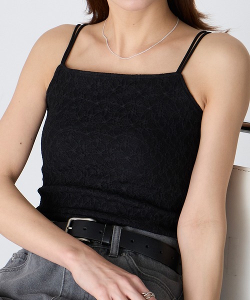 BONLECILL（ボンルシール）の「カップ付き総レースキャミソール（キャミソール・レディース・アイボリー/ブラック・S/M/L）」の20枚目の写真