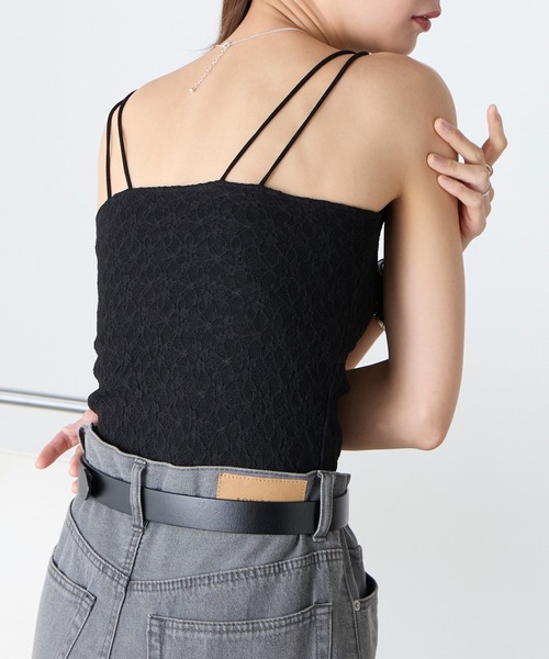 BONLECILL（ボンルシール）の「カップ付き総レースキャミソール（キャミソール・レディース・アイボリー/ブラック・S/M/L）」の22枚目の写真