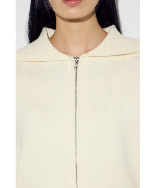 AZUL by moussy(アズールバイマウジー)の「ダブルジップビッグカラーニット(ニット/セーター・レディース・杢グレー/アイボリー/ブラック・FREE)」の11枚目の写真
