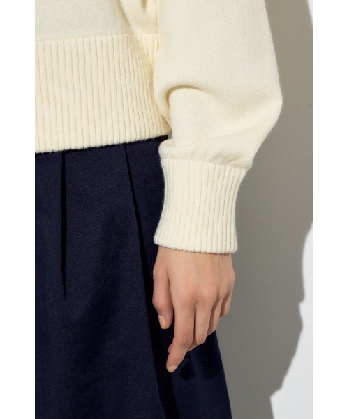 AZUL by moussy(アズールバイマウジー)の「ダブルジップビッグカラーニット(ニット/セーター・レディース・杢グレー/アイボリー/ブラック・FREE)」の13枚目の写真
