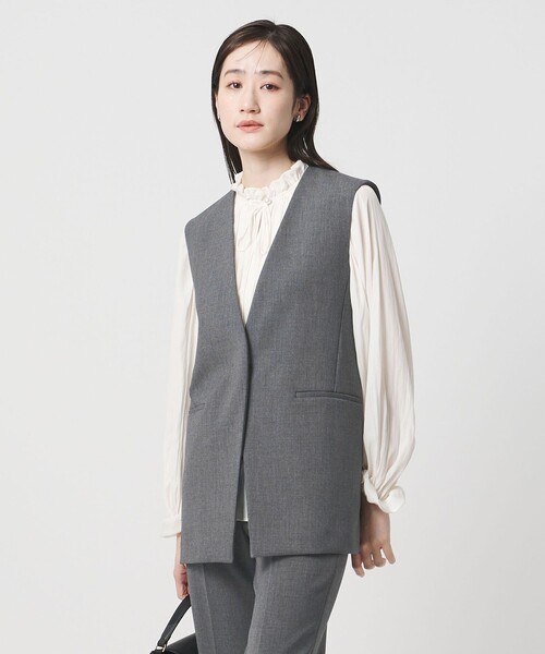 もこ　ユナイテッドアローズ　ダブルクロス ミドルベスト ダブルクロス ミドルベスト ‐ウォッシャブル‐（ベスト）｜UNITED