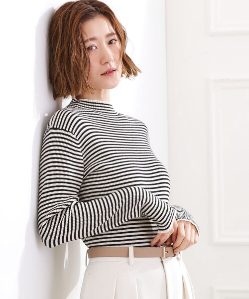 grove(グローブ)の「◆ベーシックリブニットプルオーバー(ニット/セーター・レディース・オフホワイト/チャコールグレー/ブルー/ホワイト系5/ベージュ・01/02/03/04/05)」の2枚目の写真