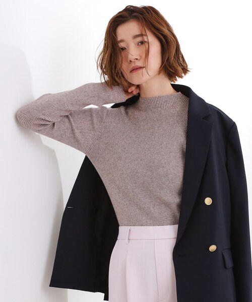 grove(グローブ)の「◆ベーシックリブニットプルオーバー(ニット/セーター・レディース・オフホワイト/チャコールグレー/ブルー/ホワイト系5/ベージュ・01/02/03/04/05)」の12枚目の写真