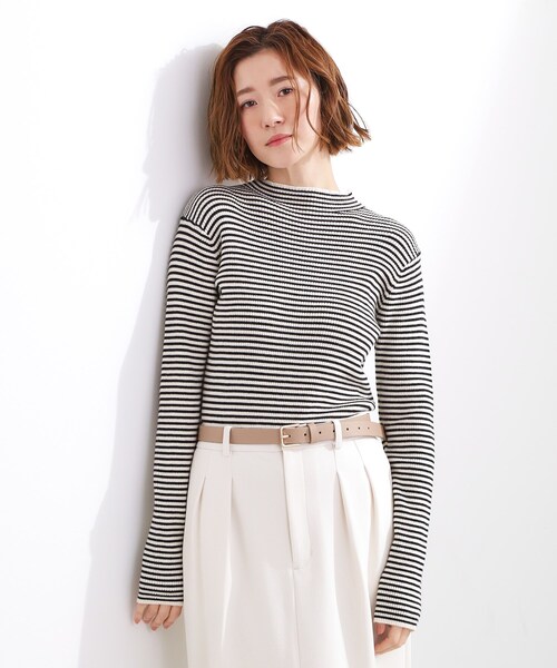 grove(グローブ)の「◆ベーシックリブニットプルオーバー(ニット/セーター・レディース・オフホワイト/チャコールグレー/ブルー/ホワイト系5/ベージュ・01/02/03/04/05)」の6枚目の写真
