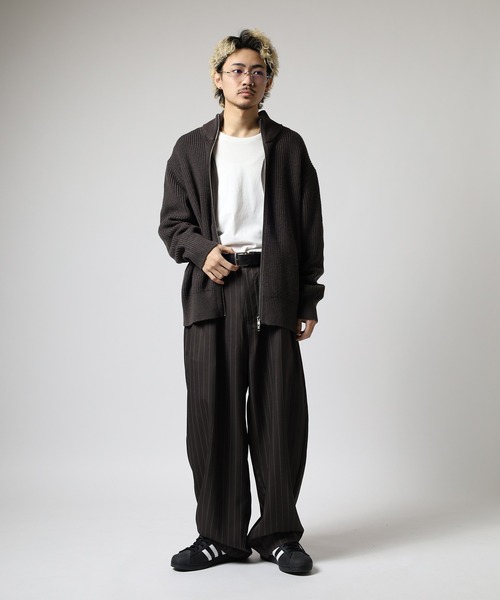 revertical（リバーティカル）の「ストライプカーブパンツ（スラックス・メンズ・ネイビー/チャコール・M/L）」の6枚目の写真