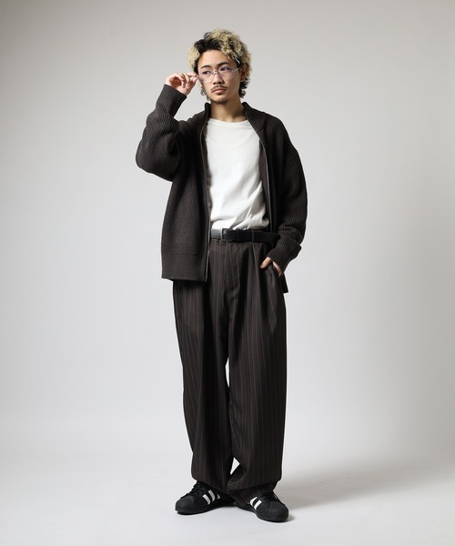revertical（リバーティカル）の「ストライプカーブパンツ（スラックス・メンズ・ネイビー/チャコール・M/L）」の7枚目の写真