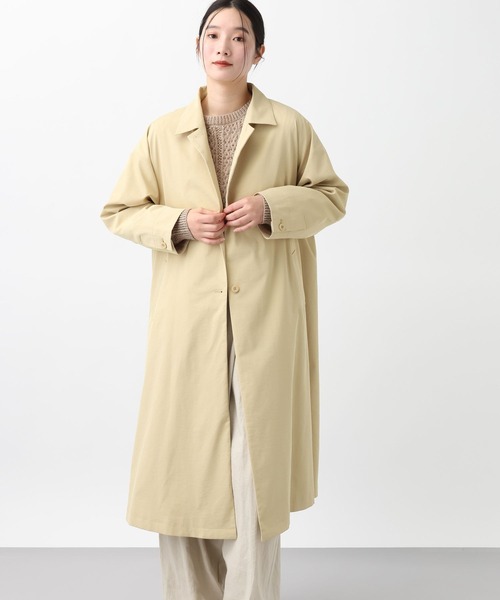 studio CLIP（スタディオクリップ）の「《natural by clip》ロングライトコート[プチサイズあり]（チェスターコート・レディース・ベージュ/ブラック・PF/FREE）」の12枚目の写真