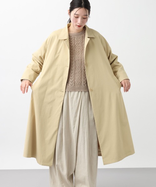 studio CLIP（スタディオクリップ）の「《natural by clip》ロングライトコート[プチサイズあり]（チェスターコート・レディース・ベージュ/ブラック・PF/FREE）」の14枚目の写真