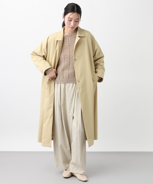 studio CLIP（スタディオクリップ）の「《natural by clip》ロングライトコート[プチサイズあり]（チェスターコート・レディース・ベージュ/ブラック・PF/FREE）」の16枚目の写真