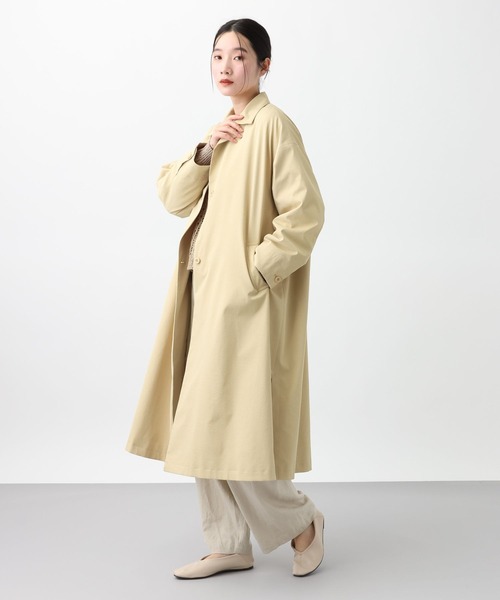 studio CLIP（スタディオクリップ）の「《natural by clip》ロングライトコート[プチサイズあり]（チェスターコート・レディース・ベージュ/ブラック・PF/FREE）」の20枚目の写真
