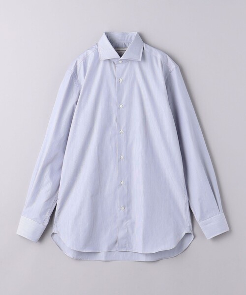 UNITED ARROWS(ユナイテッドアローズ)の「ALUMO/ピンストライプ ワイドカラー シャツ(シャツ/ブラウス・メンズ・ロイヤルブルー・39cm/41cm/42cm/40cm)」の2枚目の写真