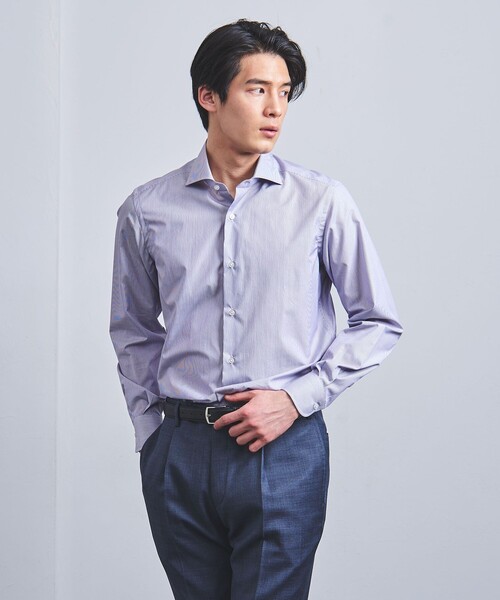 UNITED ARROWS(ユナイテッドアローズ)の「ALUMO/ピンストライプ ワイドカラー シャツ(シャツ/ブラウス・メンズ・ロイヤルブルー・39cm/41cm/42cm/40cm)」の11枚目の写真
