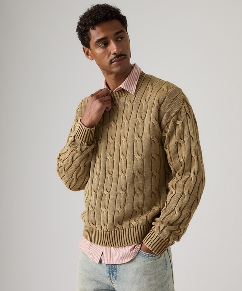 Levi's（リーバイス）の「Levi's/リーバイス カーメルケーブルクルーセーター（ニット/セーター・メンズ・ブラウン・XL/L/M/S）」の10枚目の写真