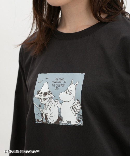 Honeys(ハニーズ)の「ムーミン/長袖Tシャツ(Tシャツ/カットソー・レディース・ホワイト×ピンク/ライトブルー/オフホワイト/スミクロ/ホワイト×ネイビー・M/LL/S/L)」の4枚目の写真