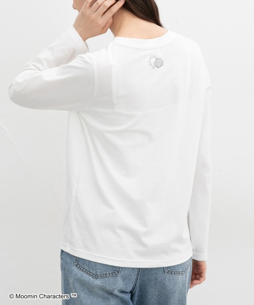 Honeys(ハニーズ)の「ムーミン/長袖Tシャツ(Tシャツ/カットソー・レディース・ホワイト×ピンク/ライトブルー/オフホワイト/スミクロ/ホワイト×ネイビー・M/LL/S/L)」の10枚目の写真