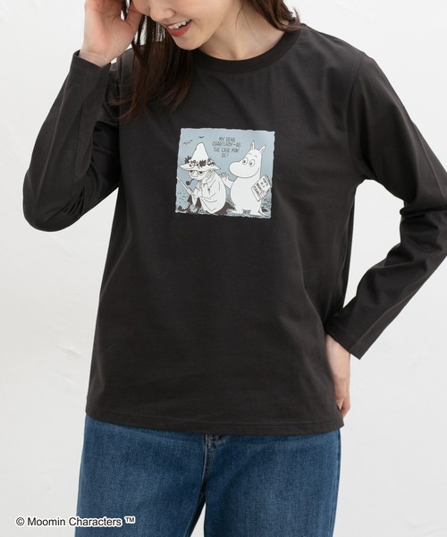 Honeys(ハニーズ)の「ムーミン/長袖Tシャツ(Tシャツ/カットソー・レディース・ホワイト×ピンク/ライトブルー/オフホワイト/スミクロ/ホワイト×ネイビー・M/LL/S/L)」の15枚目の写真